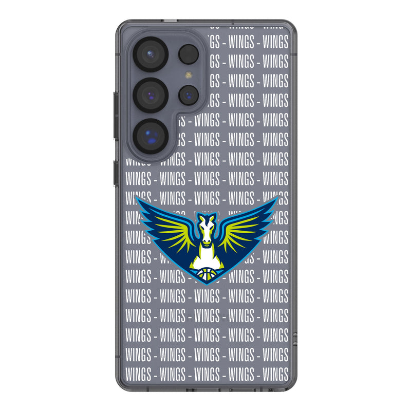 Dallas Wings Text Backdrop Galaxy Clear Phone Case for Samsung Galaxy