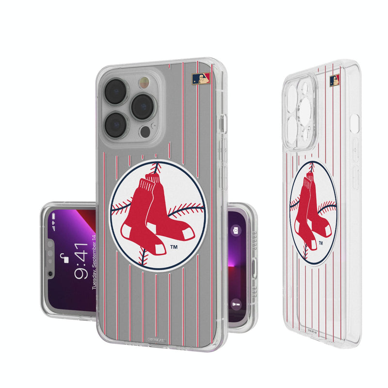 Boston Red Sox 1970-1975 - Cooperstown Collection Pinstripe iPhone Clear Phone Case