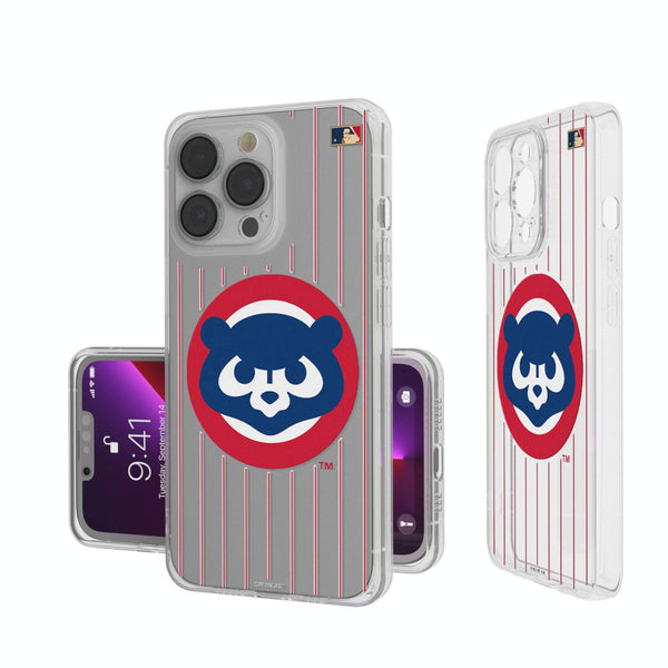 Chicago Cubs Home 1979-1993 - Cooperstown Collection Pinstripe iPhone Clear Phone Case