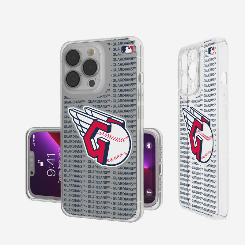 Cleveland Guardians Text Backdrop iPhone Clear Phone Case