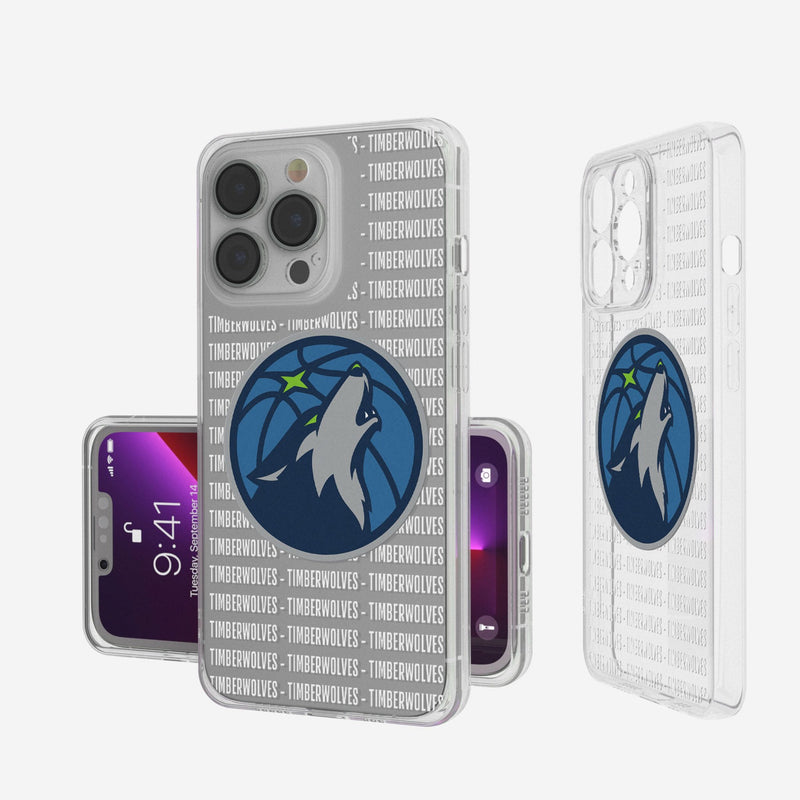 Minnesota Timberwolves Text Backdrop iPhone Clear Phone Case