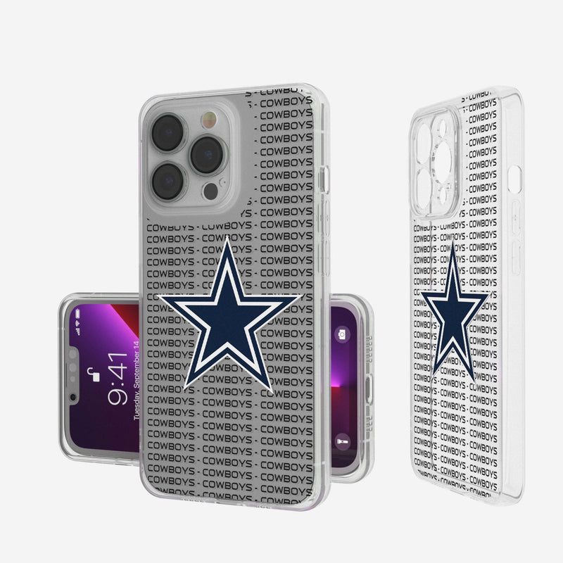 Dallas Cowboys Text Backdrop iPhone Clear Phone Case