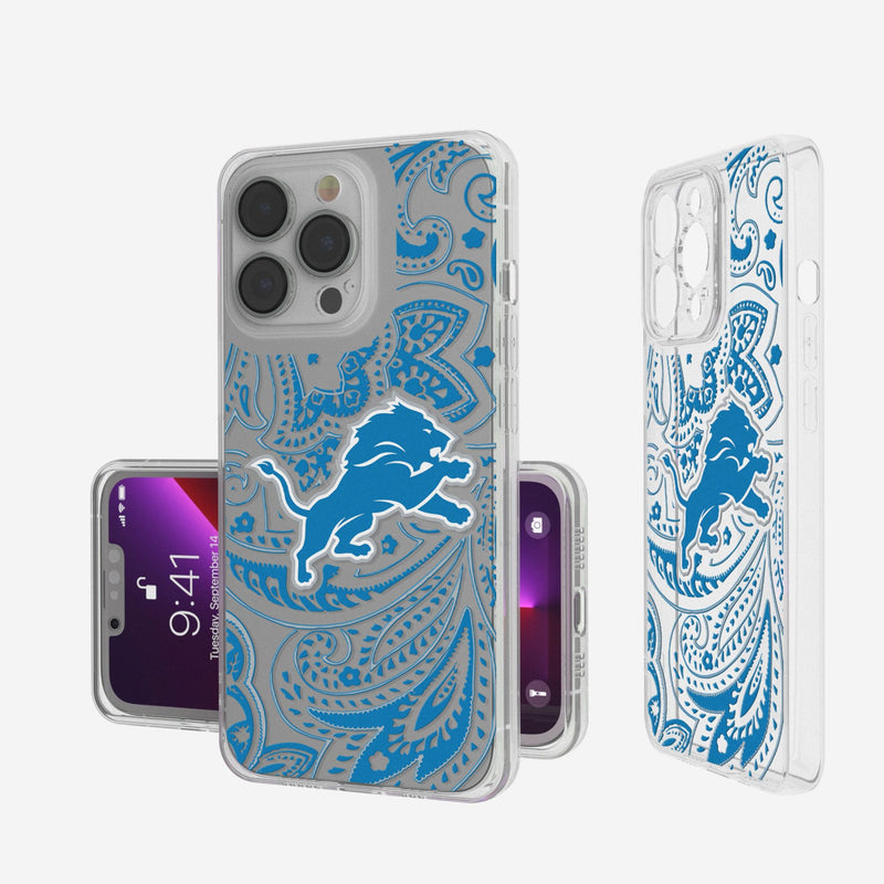 Detroit Lions Paisley iPhone Clear Phone Case