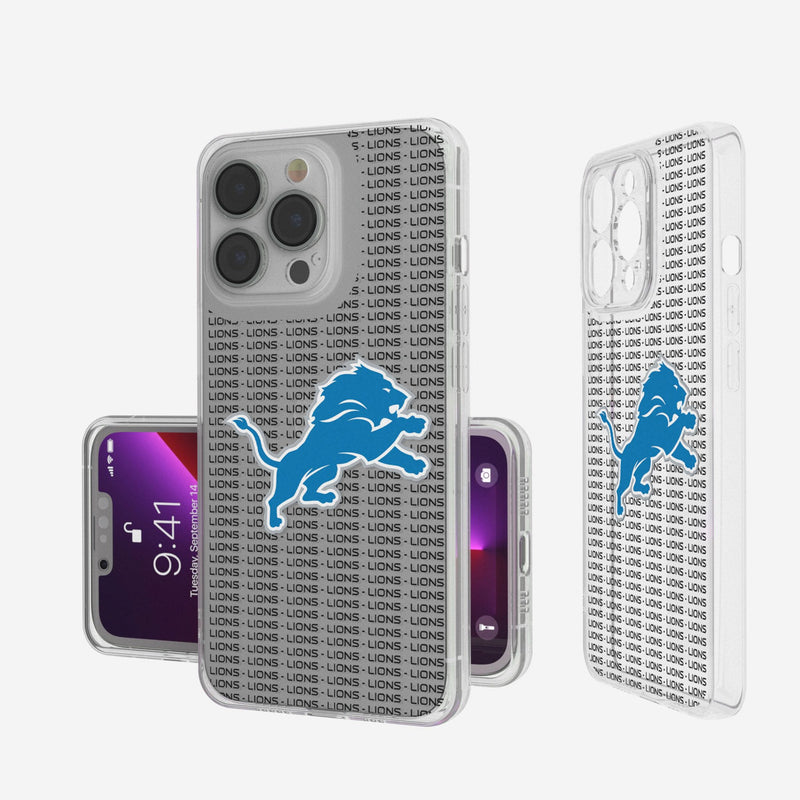 Detroit Lions Text Backdrop iPhone Clear Phone Case