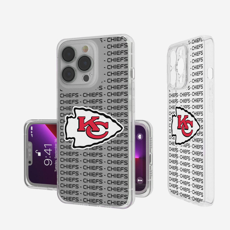 Kansas City Chiefs Text Backdrop iPhone Clear Phone Case