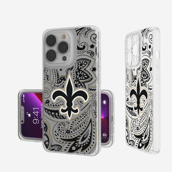 New Orleans Saints Paisley iPhone Clear Phone Case