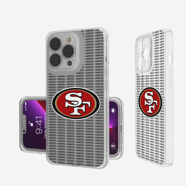 San Francisco 49ers Text Backdrop iPhone Clear Phone Case