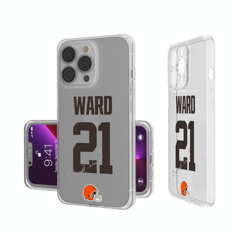 Denzel Ward Cleveland Browns 21 Ready iPhone Clear Phone Case