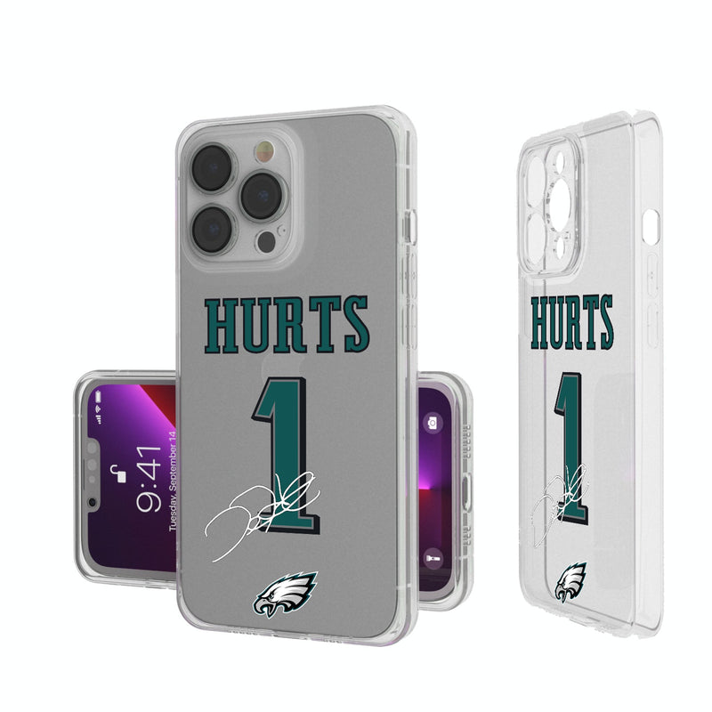 Jalen Hurts Philadelphia Eagles 1 Ready iPhone Clear Phone Case