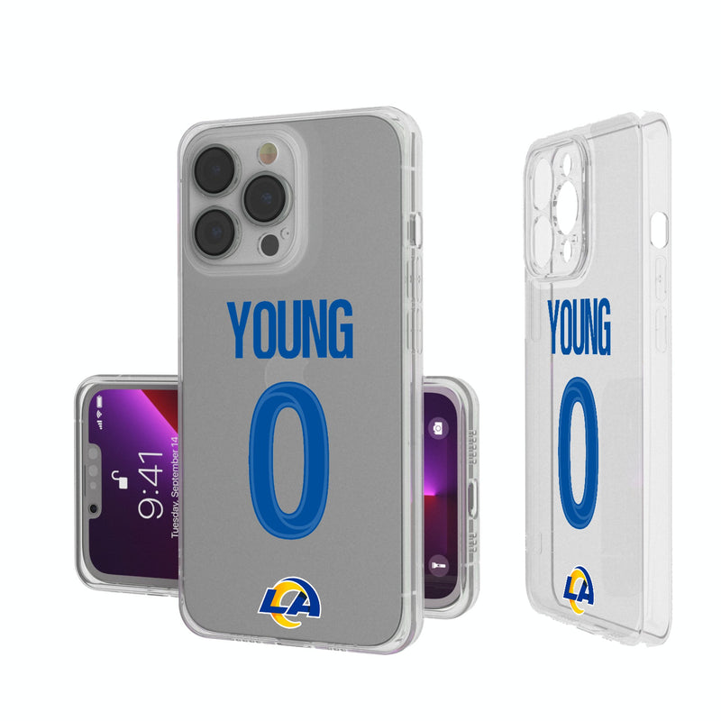 Byron Young Los Angeles Rams 0 Ready iPhone Clear Phone Case