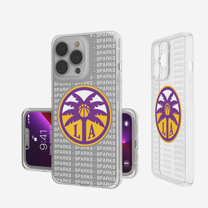 Los Angeles Sparks Text Backdrop iPhone Clear Phone Case