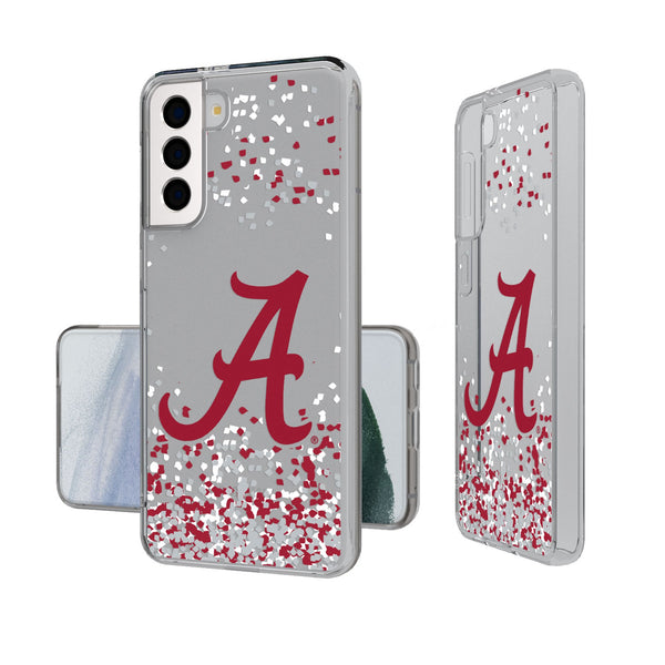 University of Alabama Crimson Tide Script A Confetti Galaxy Clear Phone Case