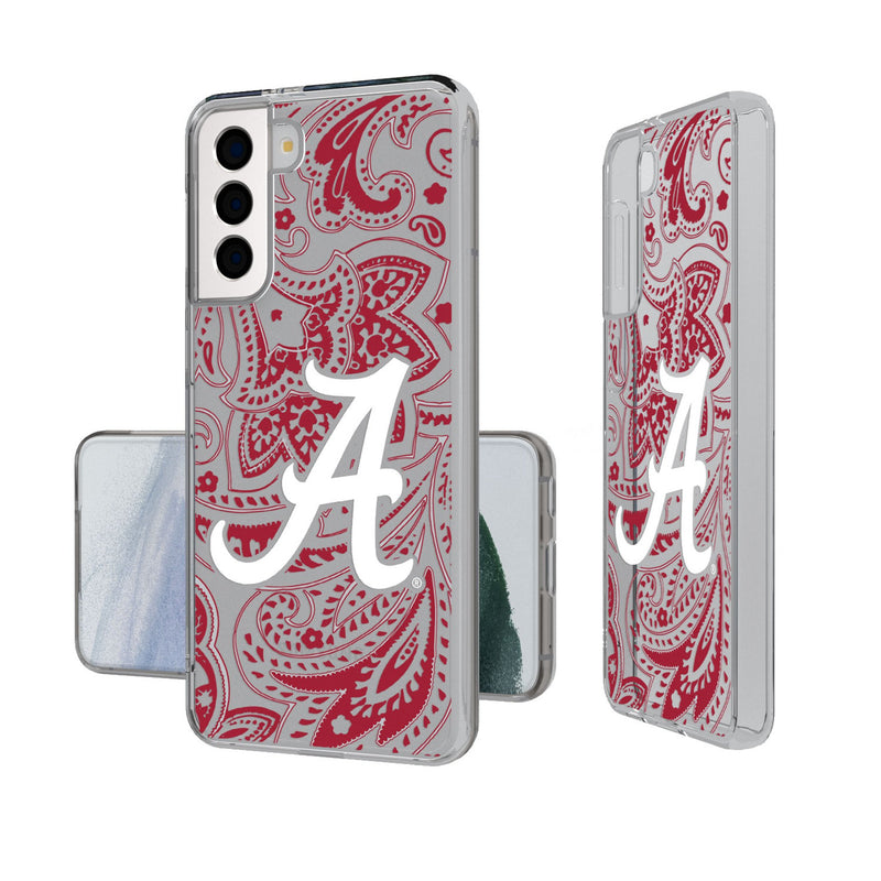 University of Alabama Crimson Tide Script A Paisley Galaxy Clear Phone Case