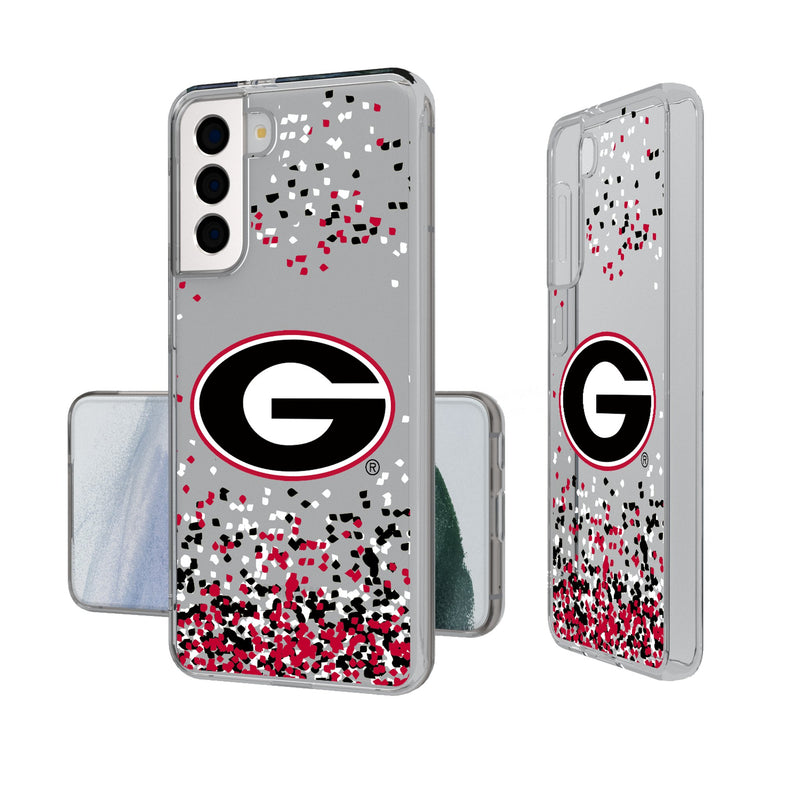 University of Georgia Bulldogs Confetti Galaxy Clear Phone Case