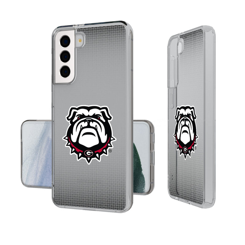 University of Georgia Bulldogs Uga Linen Galaxy Clear Phone Case