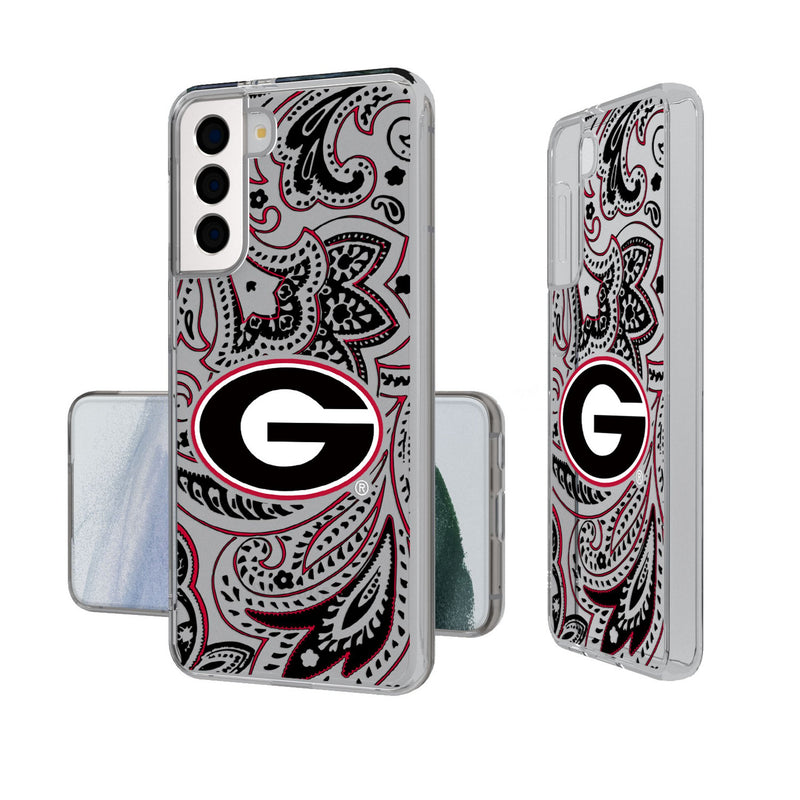 University of Georgia Bulldogs Paisley Galaxy Clear Phone Case