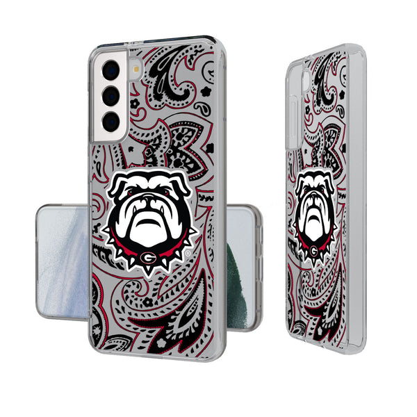 University of Georgia Bulldogs Uga Paisley Galaxy Clear Phone Case