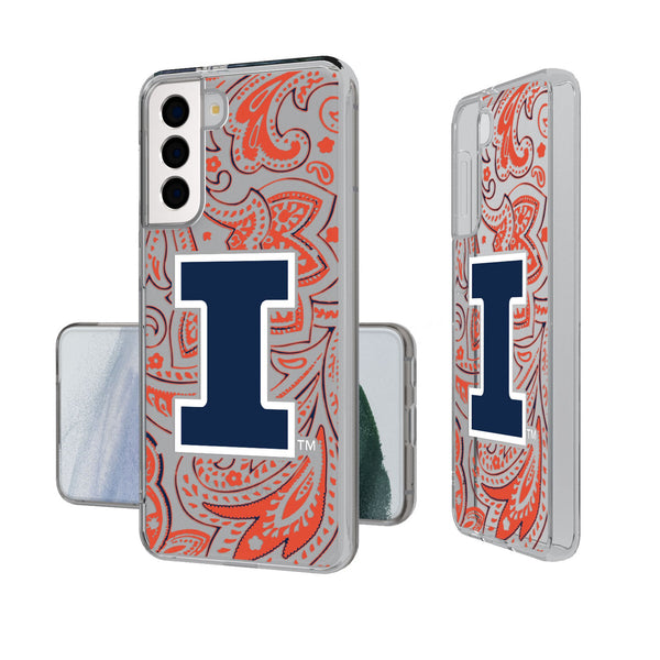 University of Illinois Fighting Illini Paisley Galaxy Clear Phone Case