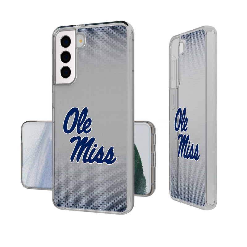 University of Mississippi Rebels Linen Galaxy Clear Phone Case