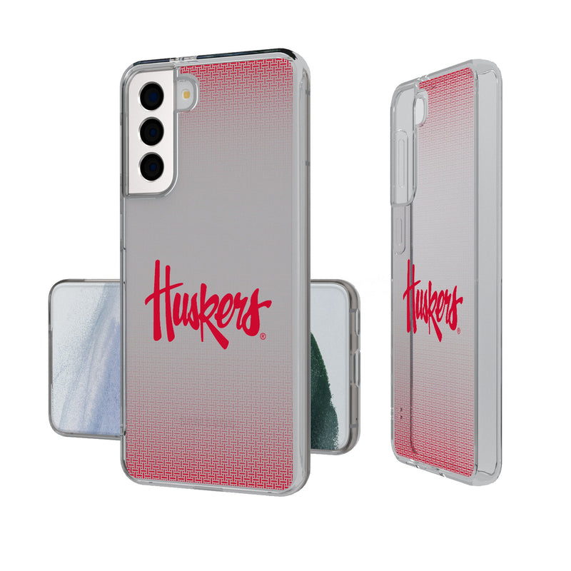 University of Nebraska Huskers Linen Galaxy Clear Phone Case