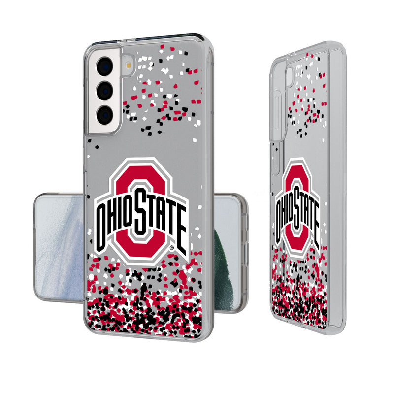 Ohio State University Buckeyes Confetti Galaxy Clear Phone Case