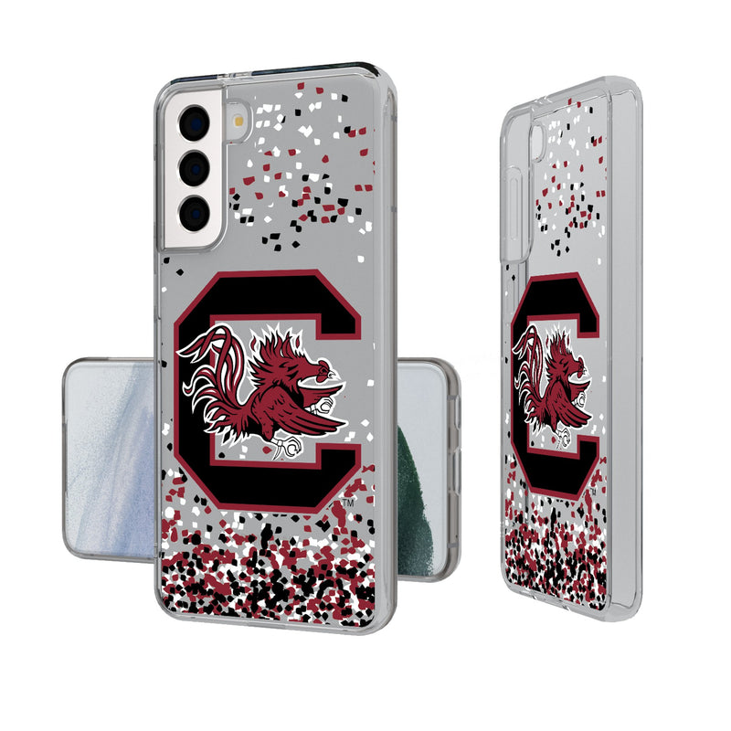 University of South Carolina Gamecocks Confetti Galaxy Clear Phone Case