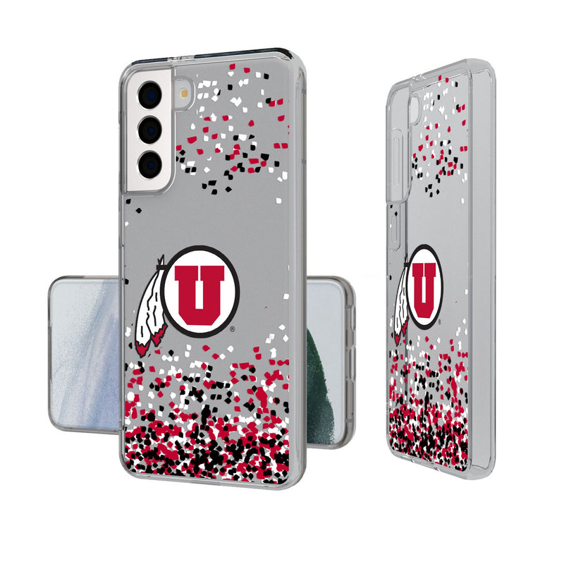 University of Utah Utes Confetti Galaxy Clear Phone Case