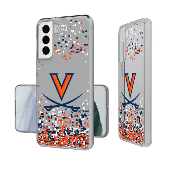 University of Virginia Cavaliers Confetti Galaxy Clear Phone Case