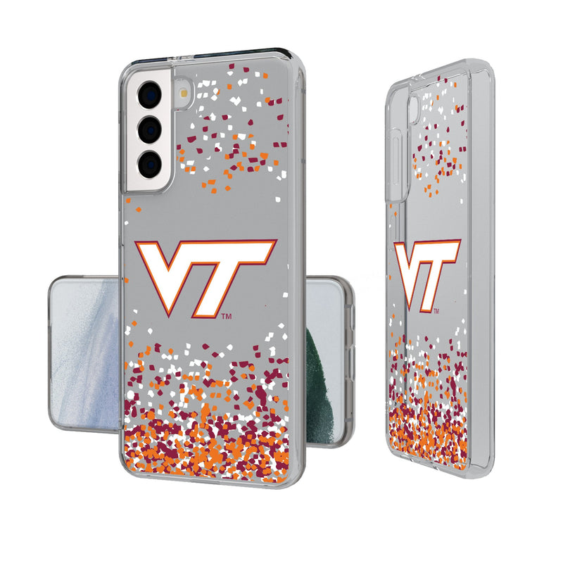 Virginia Tech Hokies Confetti Galaxy Clear Phone Case