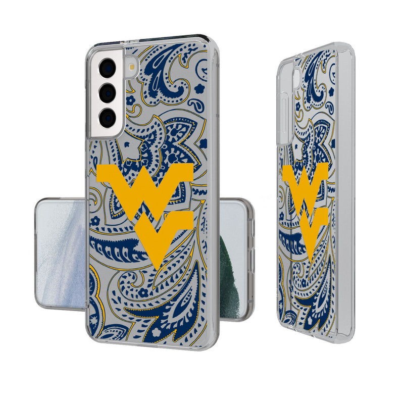 West Virginia University Mountaineers Paisley Galaxy Clear Phone Case