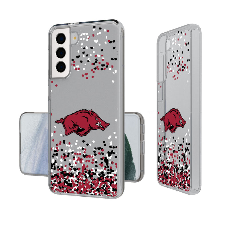 University of Arkansas Fayetteville Razorbacks Confetti Galaxy Clear Phone Case