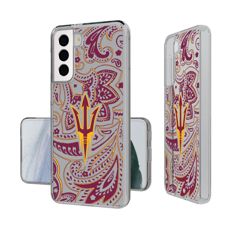 Arizona State University Sun Devils Paisley Galaxy Clear Phone Case