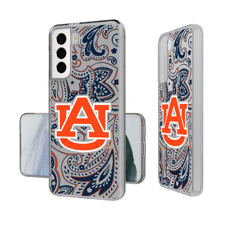 University of Auburn Tigers Paisley Galaxy Clear Phone Case