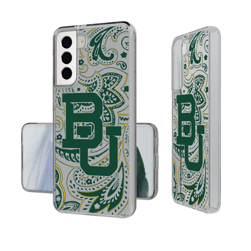 Baylor University Bears Paisley Galaxy Clear Phone Case