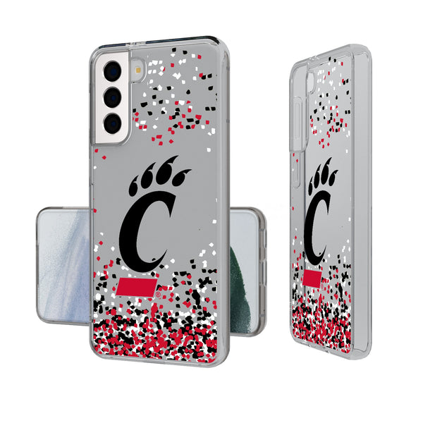 University of Cincinnati Bearcats Confetti Galaxy Clear Phone Case