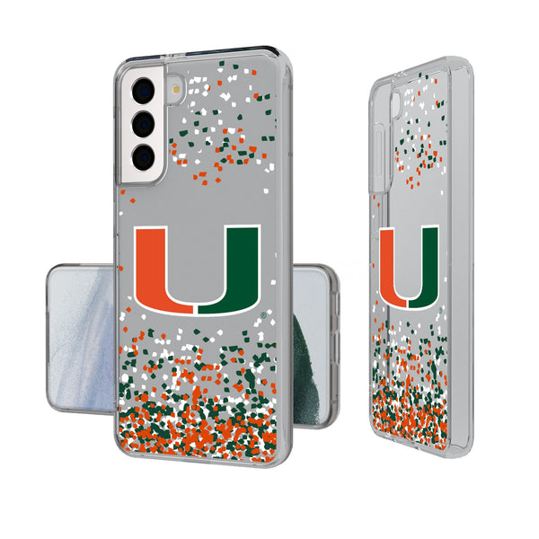 University of Miami Hurricanes Confetti Galaxy Clear Phone Case