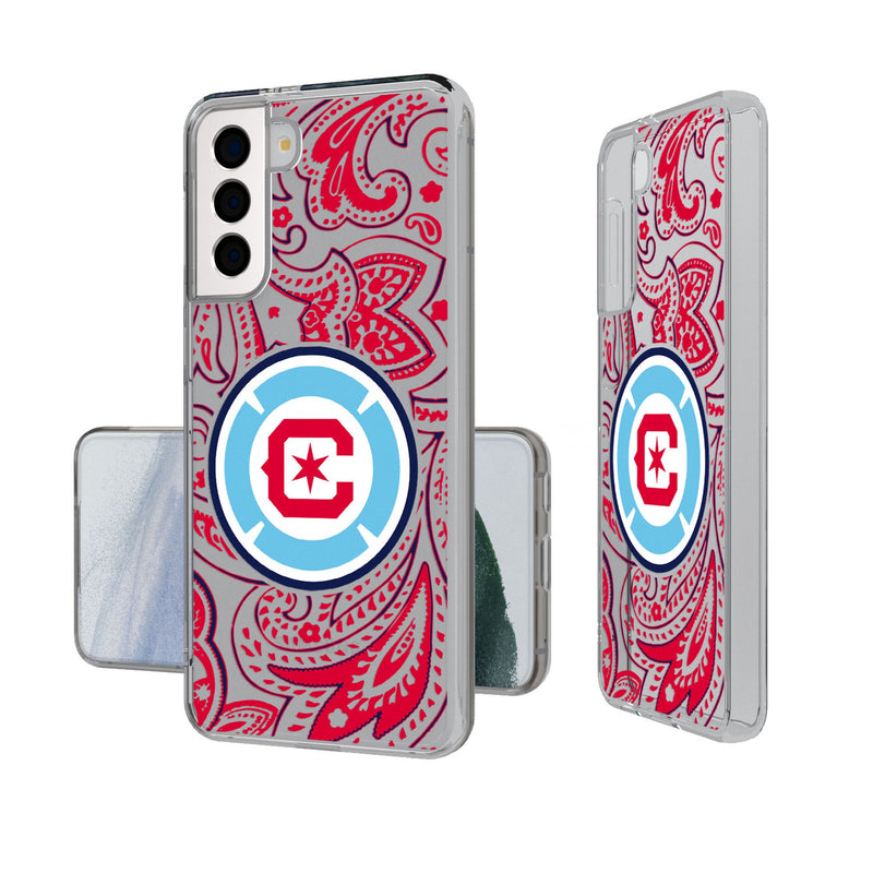 Chicago Fire  Paisley Galaxy Clear Phone Case