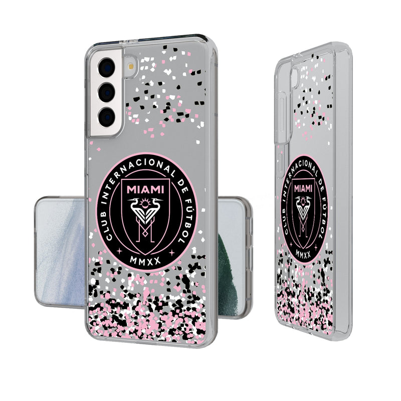 Inter Miami CF  Confetti Galaxy Clear Phone Case