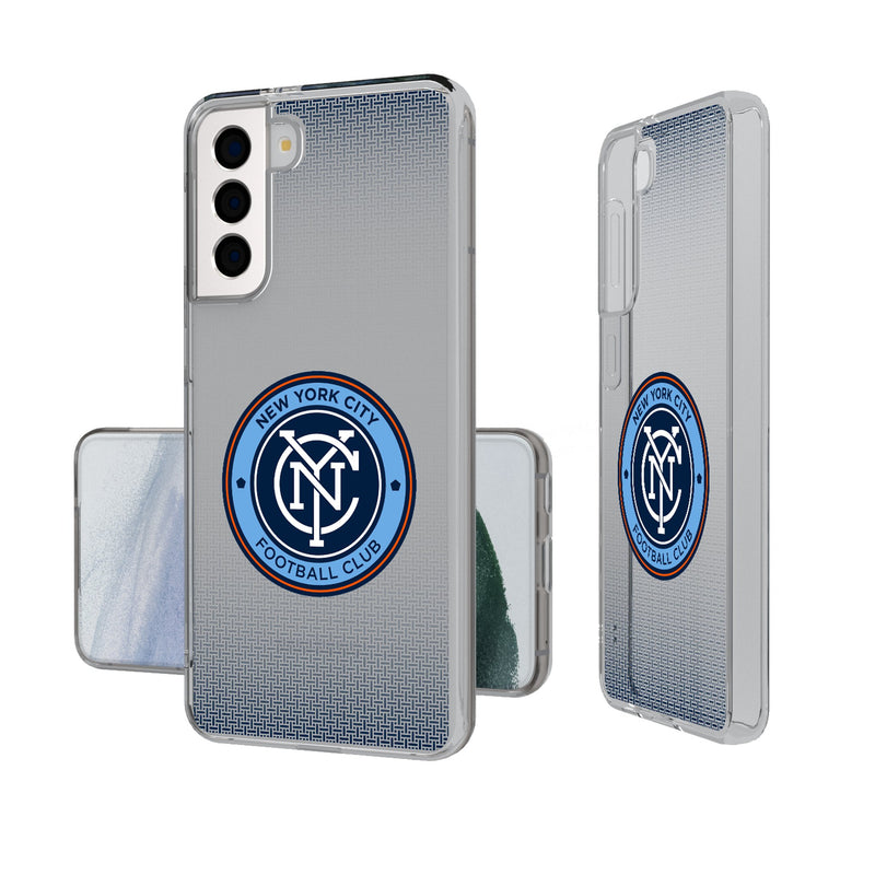 New York City FC  Linen Galaxy Clear Phone Case