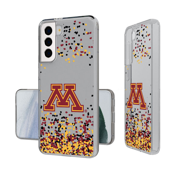 University of Minnesota Golden Gophers Confetti Galaxy Clear Phone Case