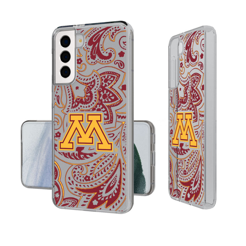 University of Minnesota Golden Gophers Paisley Galaxy Clear Phone Case