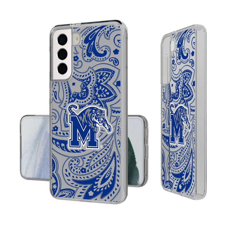 University of Memphis Tigers Paisley Galaxy Clear Phone Case