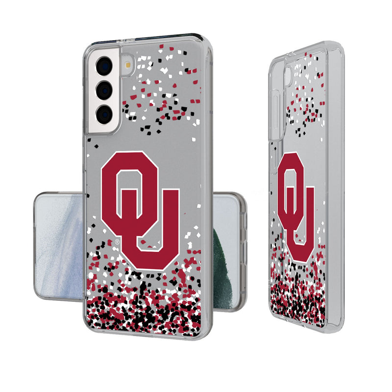 University of Oklahoma Sooners Confetti Galaxy Clear Phone Case