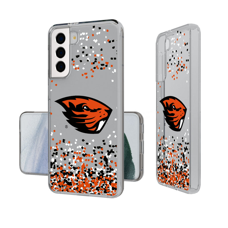 Oregon State University Beavers Confetti Galaxy Clear Phone Case