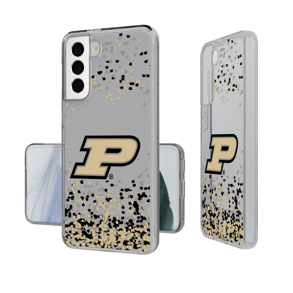 Purdue University Boilermakers Confetti Galaxy Clear Phone Case