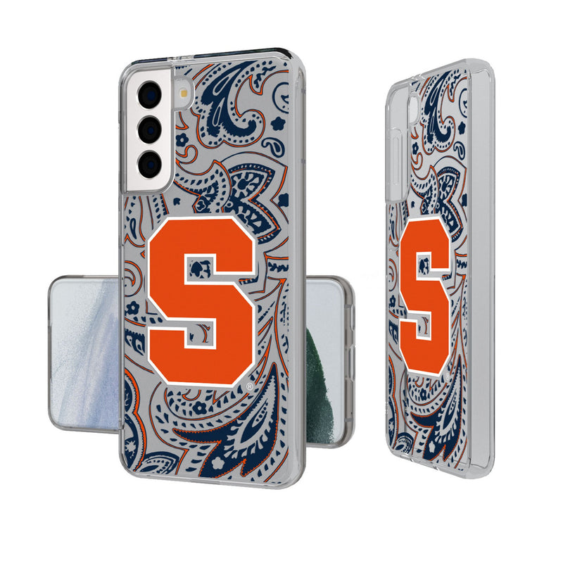 Syracuse University Orange Paisley Galaxy Clear Phone Case