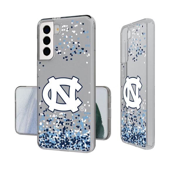 University of North Carolina Tar Heels Confetti Galaxy Clear Phone Case