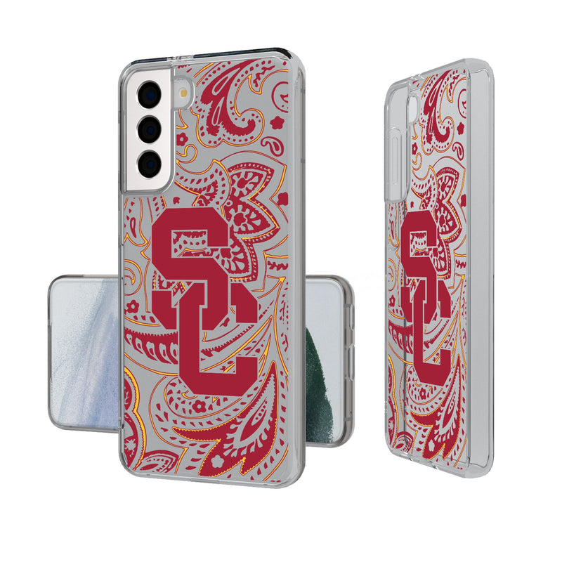 University of Southern California Trojans Paisley Galaxy Clear Phone Case