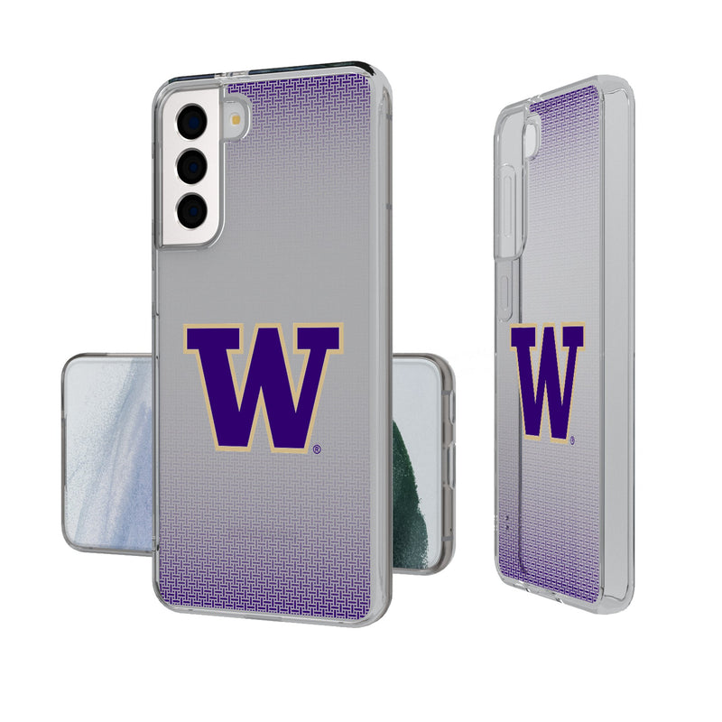 University of Washington Huskies Linen Galaxy Clear Phone Case