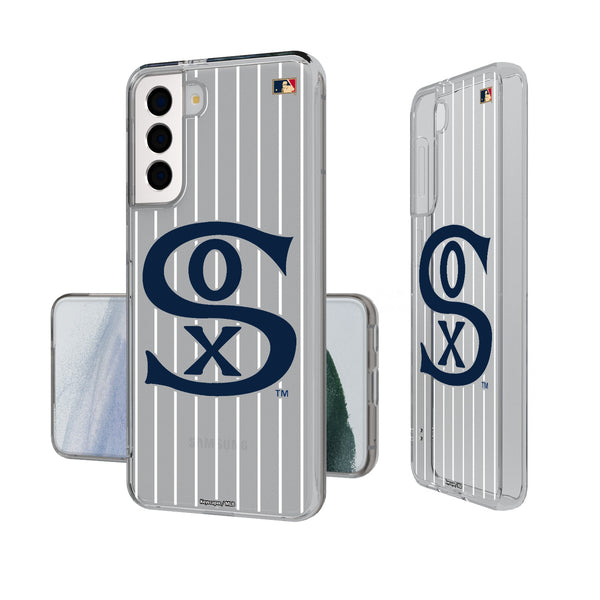 Chicago White Sox Road 1919-1921 - Cooperstown Collection Pinstripe Galaxy Clear Phone Case